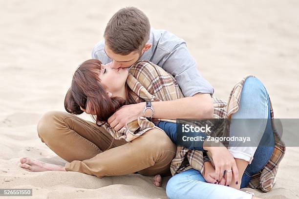 Beautiful Couple In Love On Summer Beach Stock Photo - Download Image Now - Activity, Adult, Beach