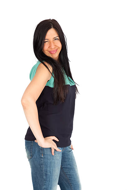 istock Beautiful woman doing different expressions in different sets of clothes 526551569