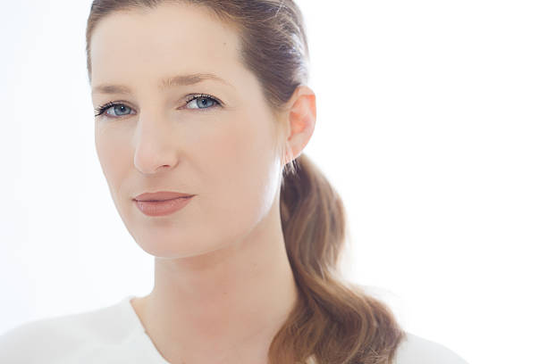 istock Woman Portrait Over White 526551964