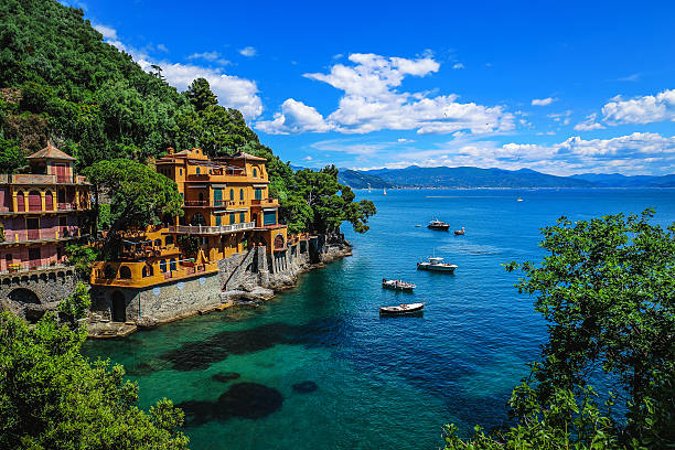 Portofino Bay Portofino Bay, seaside in Liguria, Italy portofino stock pictures, royalty-free photos & images