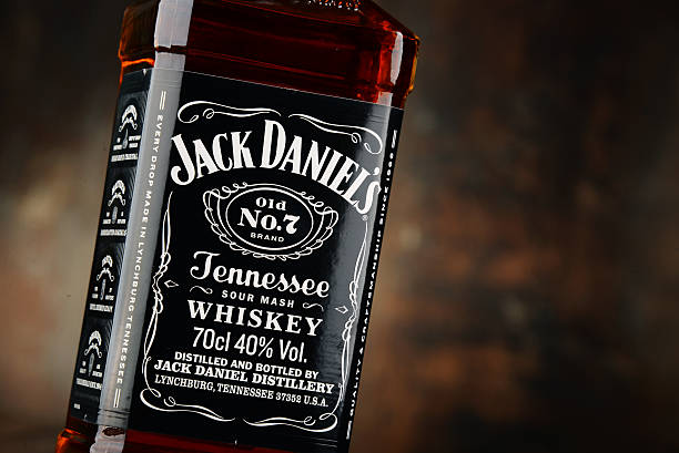 Poznan, Poland - April 20, 2016: Jack Daniel's, a brand of the best selling American whiskey in the world,  produced by the Jack Daniel Distillery and owned by the Brown-Forman Corporation since 1956
