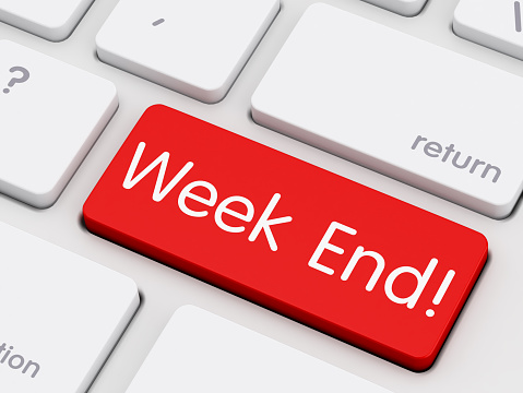 Week End! written on keyboard key