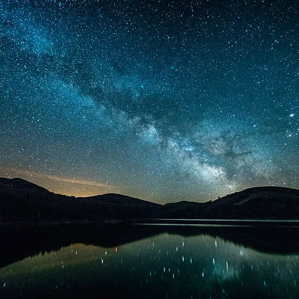 The milky way and its reflection on a northern Spanish lake.