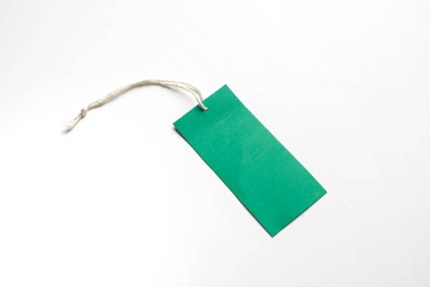 istock Blank Green tag isolated on white background 526562444