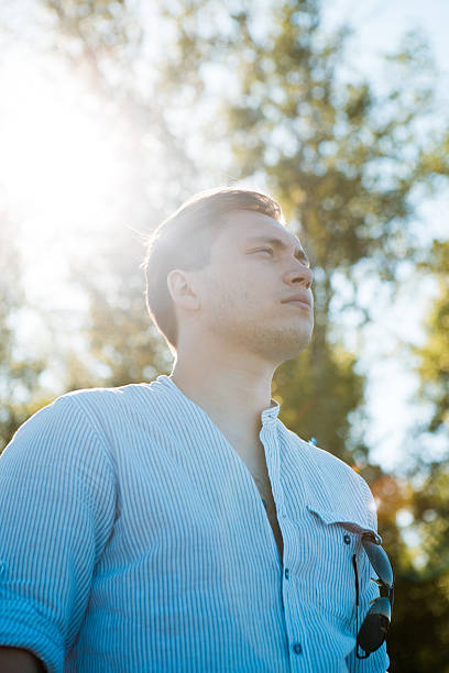 istock Close up man portrait outdoor. 526564674