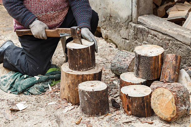istock Axe and wood for the fireplace 526564848