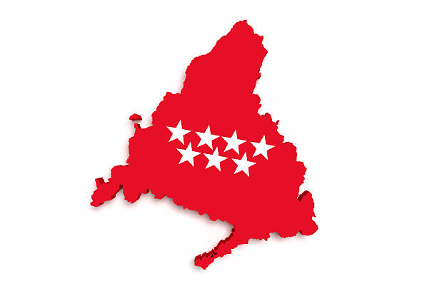 istock Map of Madrid city and flag 526565884
