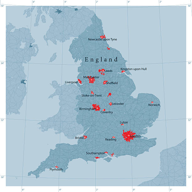 england vector road map - manchester city 幅插畫檔、美工圖案、卡通及圖標