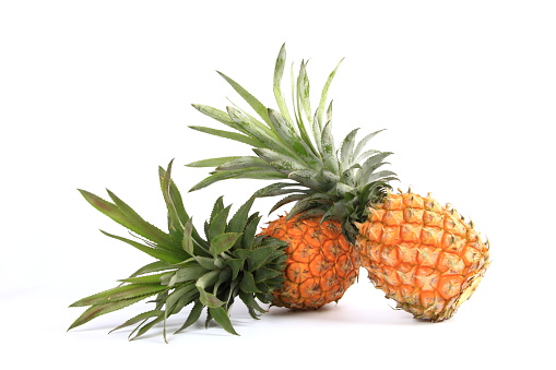 Pineapples on white background