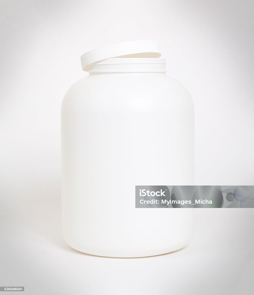 Empty Protein Powder Container Stock Photo - Download Image Now