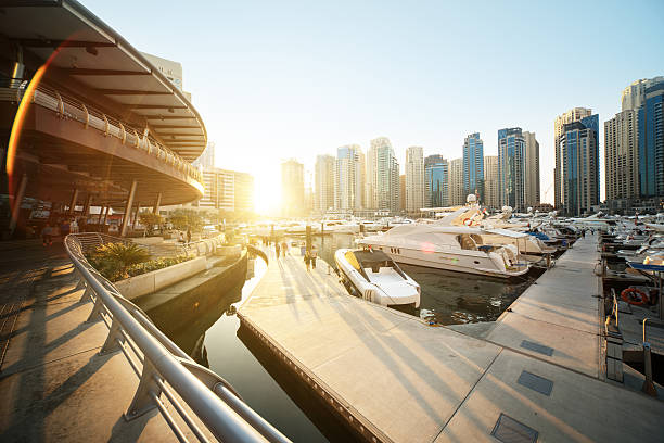 istock Dubai Marina at sunset, United Arab Emirates 526568958