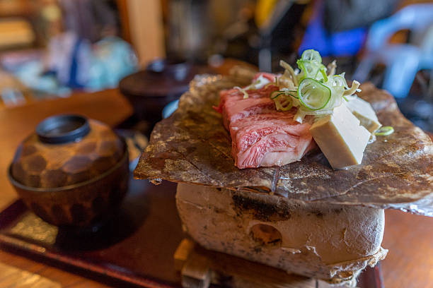 istock Freshly grilled Hida beef dish local Japanese style 526569750