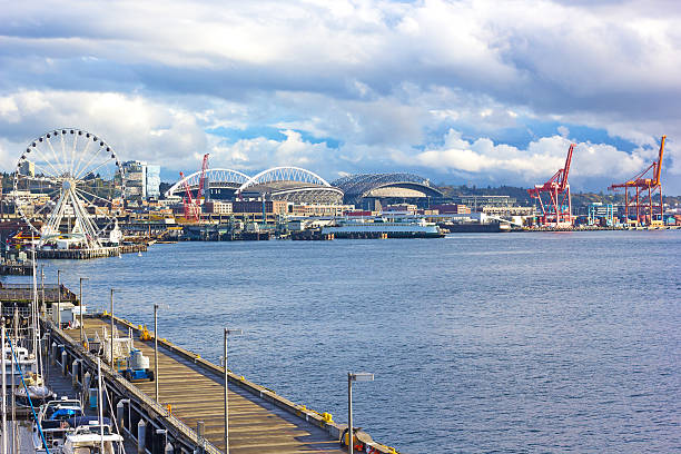 istock Seattle Great Wheel and Seattle downtown piers. 526593967
