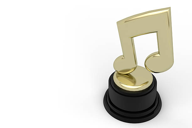 istock Gold music note award on a white background 526594631