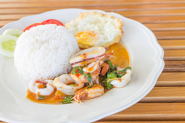 Seafood and Basil Stir Fry, Thai food