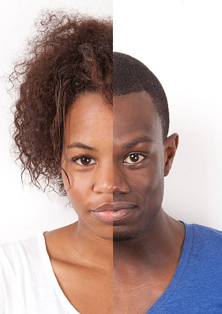 istock Female and Male Split Portrait 526598003