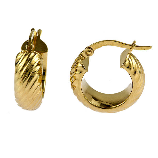 istock 9ct yellow gold twist pattern huggie earrings 526598721