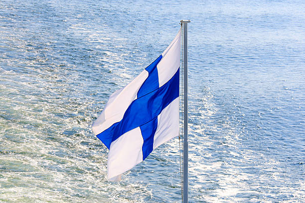 istock Flag of Finland on cruise ship. 526599873