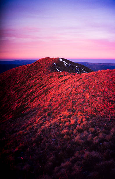 Australian Mountains Mountains in the Australian Alpine National Park at sunset high country stock pictures, royalty-free photos & images