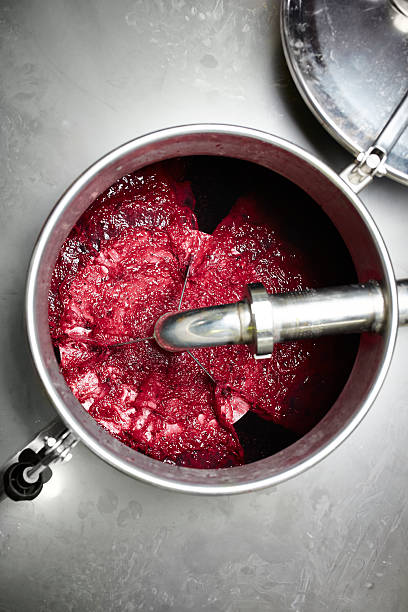 red wine must being pumped over - pumped - fotografias e filmes do acervo