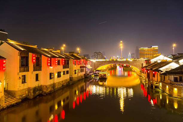 istock water village ancient town at night 526635073