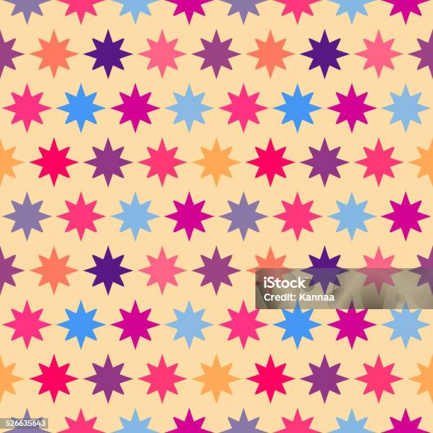 Retro Abstract Star Pattern Retro Colorful Star Seamless Pattern Vector Illustration Stock ...