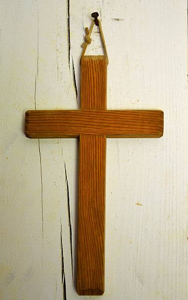istock Brown Wood Cross-White Background 1 526637175