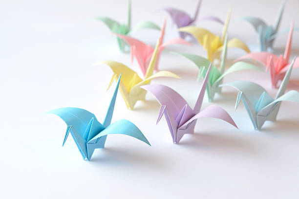 istock Coloured origami birds 526638951