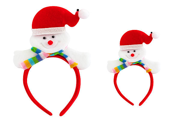 Bear santa headband isolated on white background.