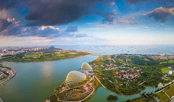 istock Panoramic View of Singapore at Dusk 526651923