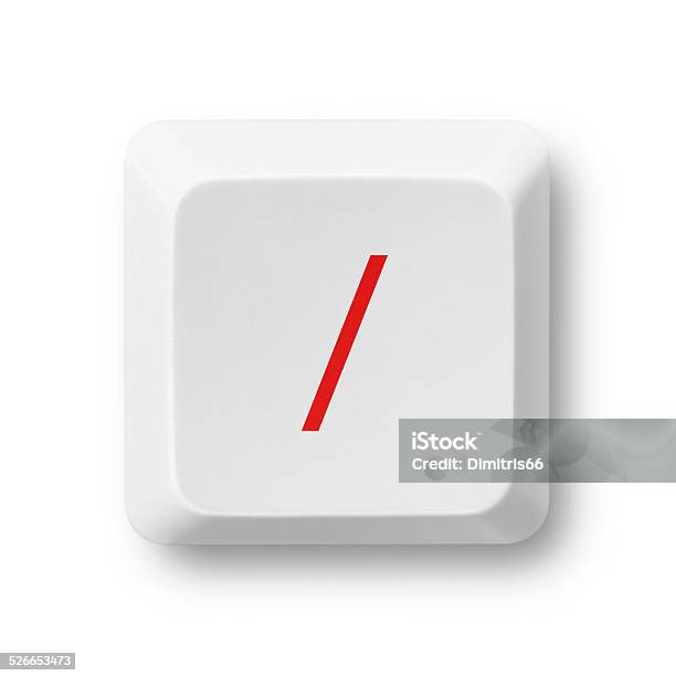 Slash Computer Key Isolated On White Stock Photo - Download Image Now ...