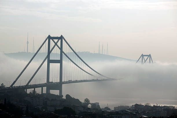 Bosphorus Bridge, Istanbul Bosphorus Bridge, Istanbul heat haze stock pictures, royalty-free photos & images