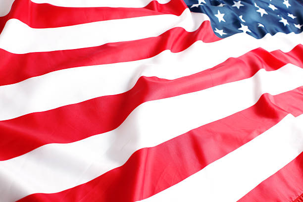 istock Close up of American flag 526653583