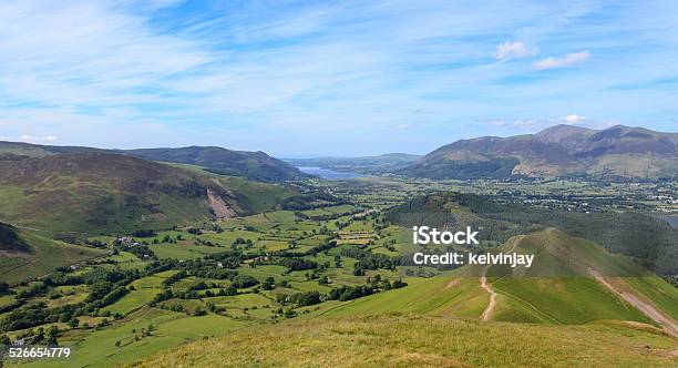 Lake District View From Catbells Towards Keswick Stock Photo - Download Image Now - Catbells, Cumbria, England