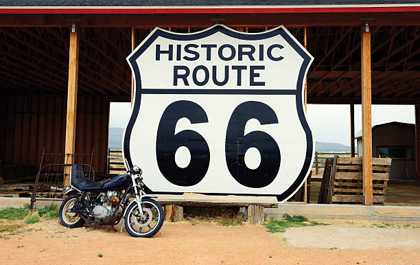 istock Motorcycle on Route 66, California 526655005