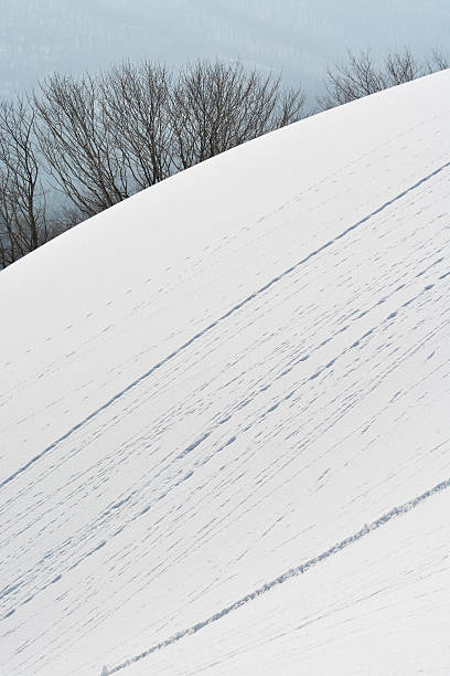 istock footprint on snow hills 526655369