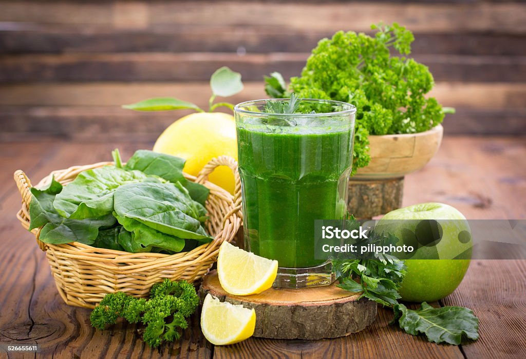 Healthy green smoothie Juice - Drink Stock Photo