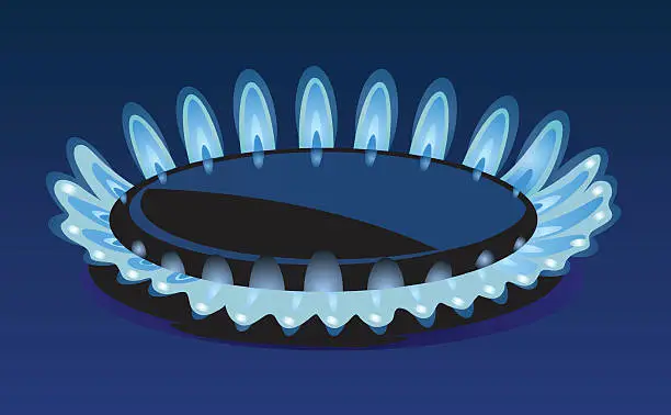 Vector illustration of Flames of gas