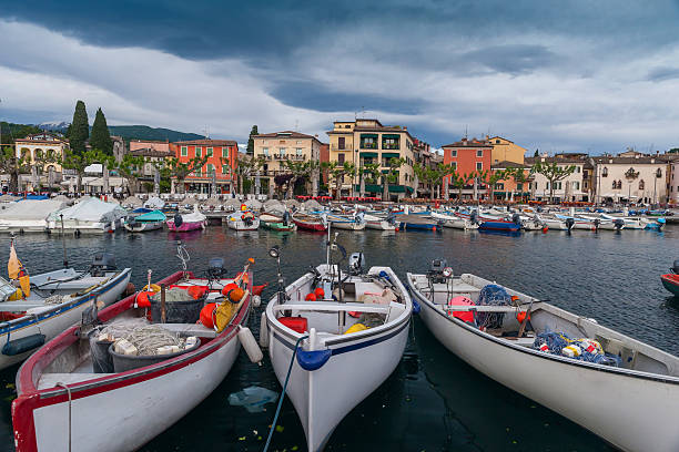 istock boats in the harbor, Lake Garda 526657861
