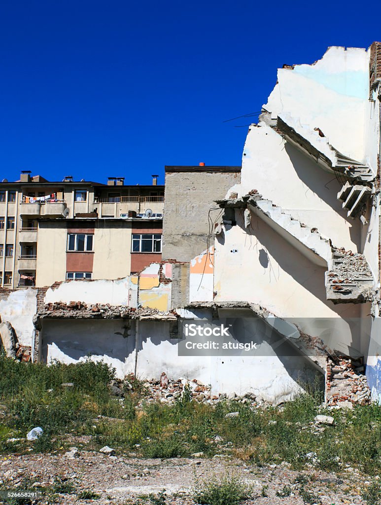 Debris in urban Debris in urban renewal project, Turkey Apartment Stock Photo