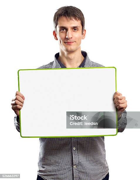 Male With Write Board In His Hands Stock Photo - Download Image Now - Adult, Adults Only, Beautiful People