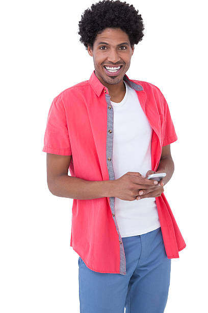 istock Happy causal man holding smartphone 526663849
