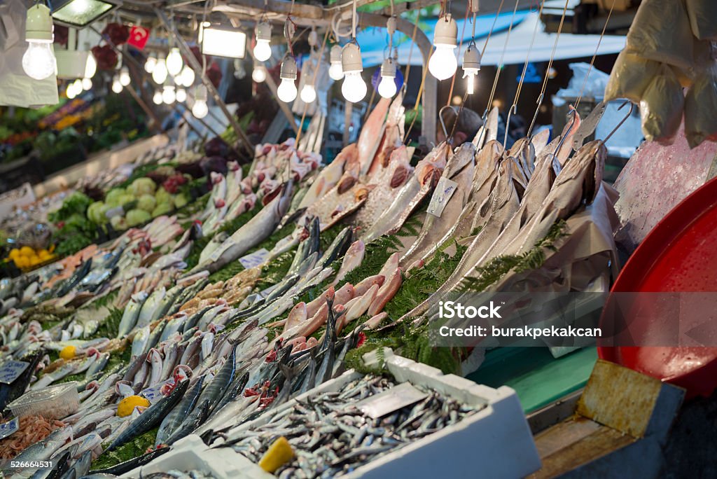 Fresh Fish in Market, Besiktas, Istanbul, Turkey Fresh fish for sale Exoticism Stock Photo