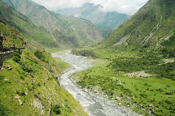 Georgian Military Highway in Caucasus mountains