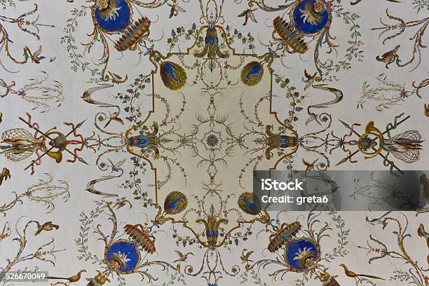 Beautiful Ceiling Inside The Rooms Of Reggia Di Caserta Stock Photo - Download Image Now