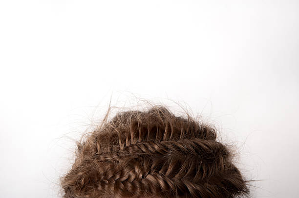 istock Close-up blonde hair with braids 526670053