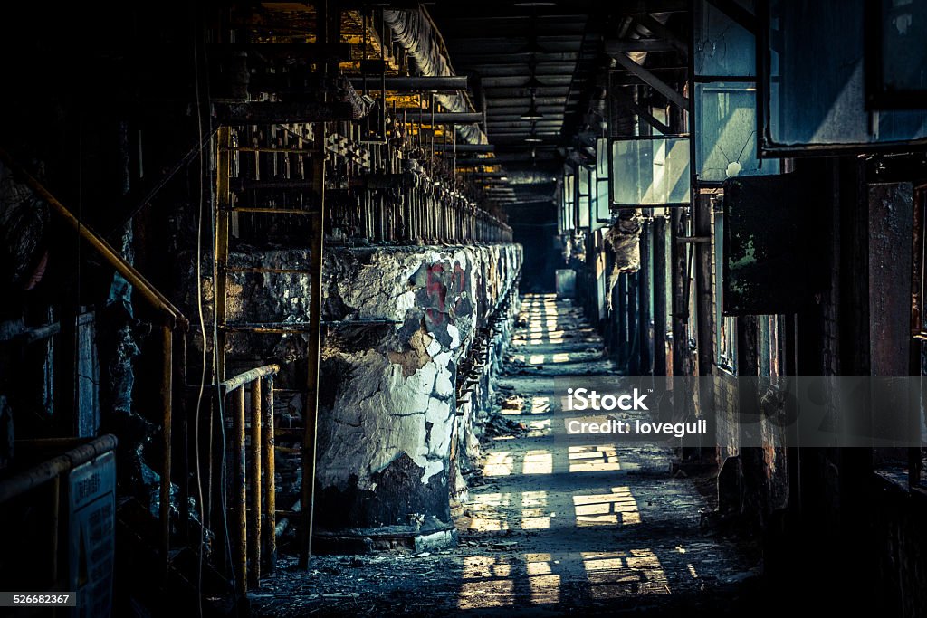 abandoned iron factory interior Abandoned Stock Photo