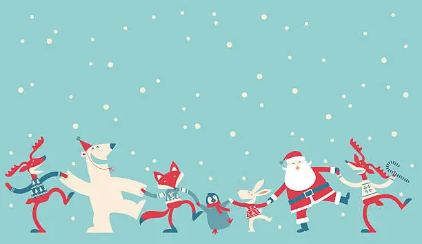 Vector illustration of Christmas Dancing