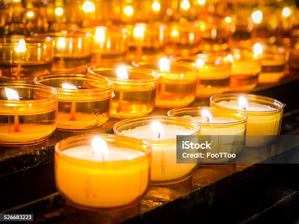 Prayer Candles Stock Photo - Download Image Now - Candlelight, Memorial Vigil, Altar