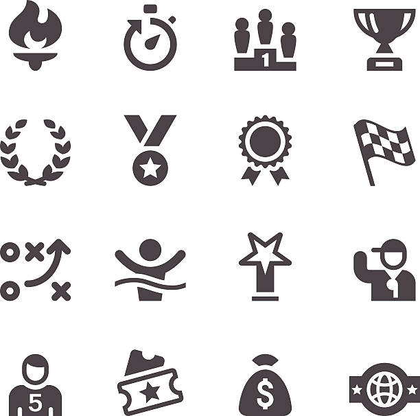 Sport Icons Set of 16 Sport vector icons. Easy resize. sport torch stock illustrations